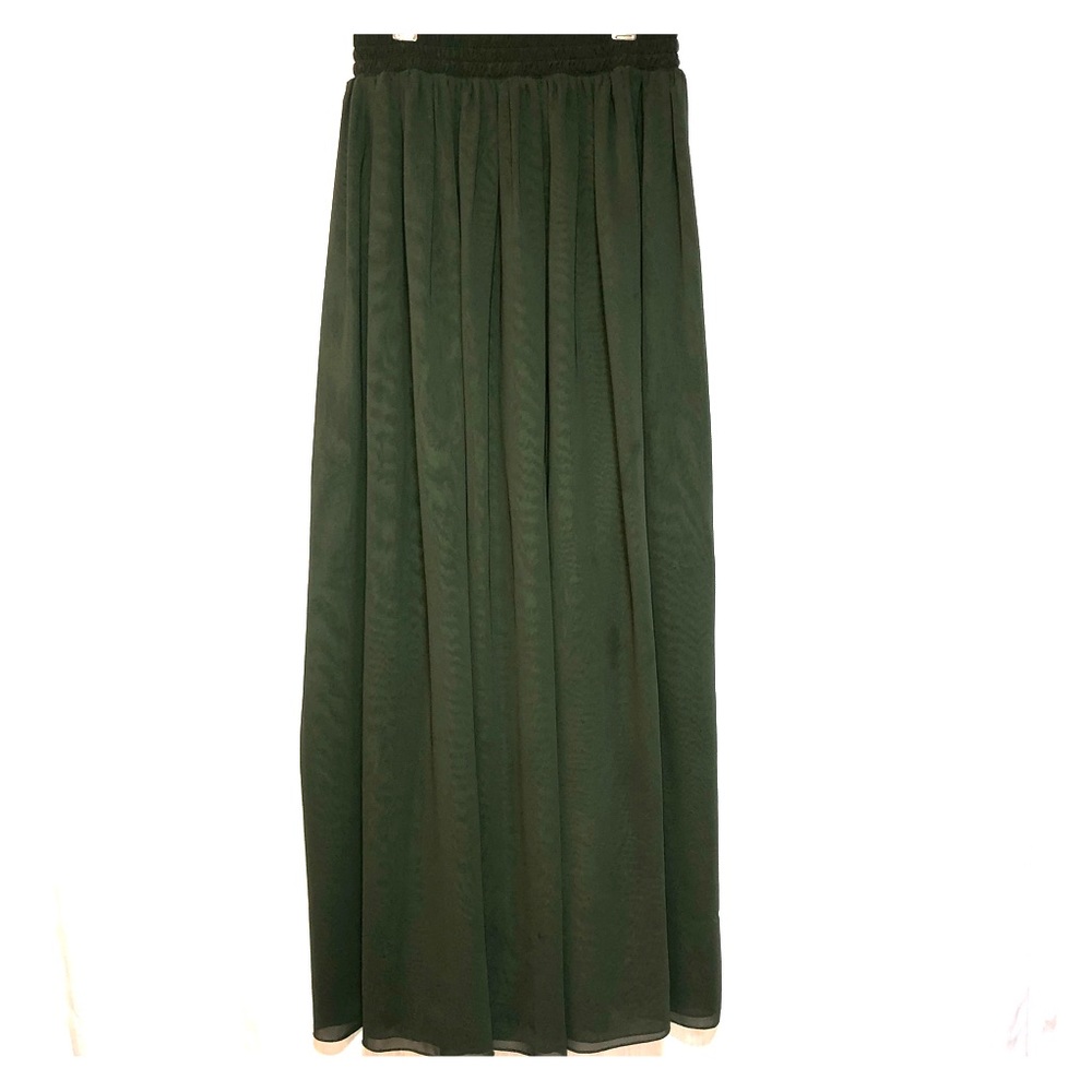 Long chiffon skirt - hunter green